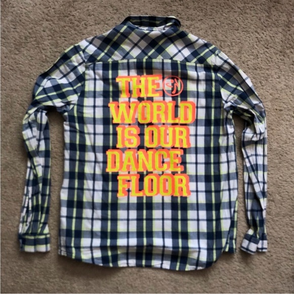 Zumba plaid button up shirt - Picture 1 of 4